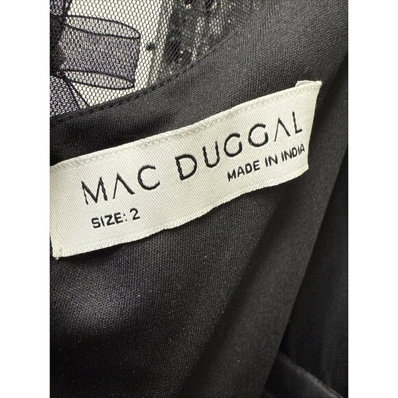 Mac Duggal Size 2 Black 9140 Sequin Beaded Long Sleeve Cocktail Party Dress New - Picture 9 of 10